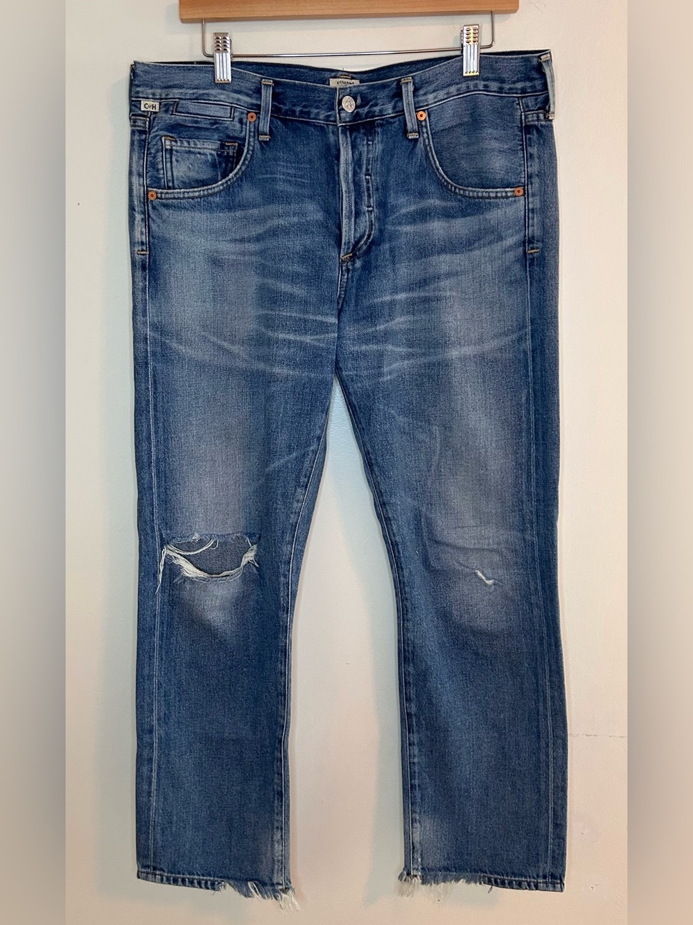 Citizens of Humanity Emerson Slim Boyfriend in Haven Medium Wash Button Fly Dist